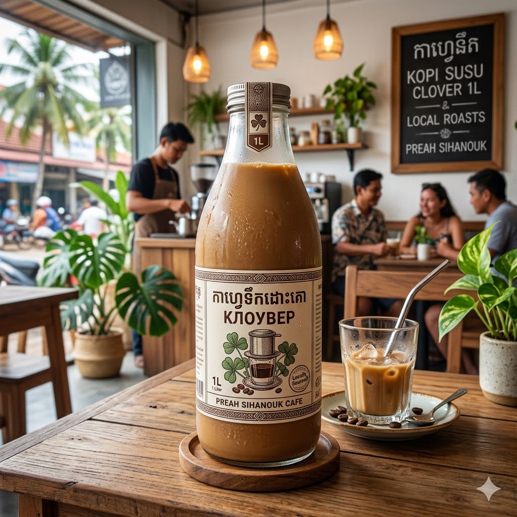 Kopi Susu Clover 500ml dengan rasa creamy dan gula aren